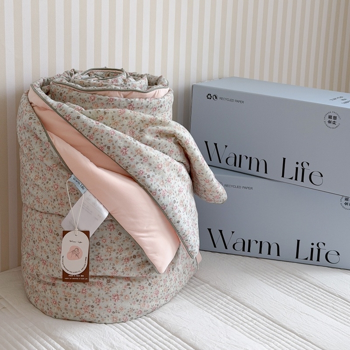 暖生活 2026新款A类“冰纱”母婴级全棉纯棉双层纱夏被夏凉被空调被（礼盒包装） 绿野粉花