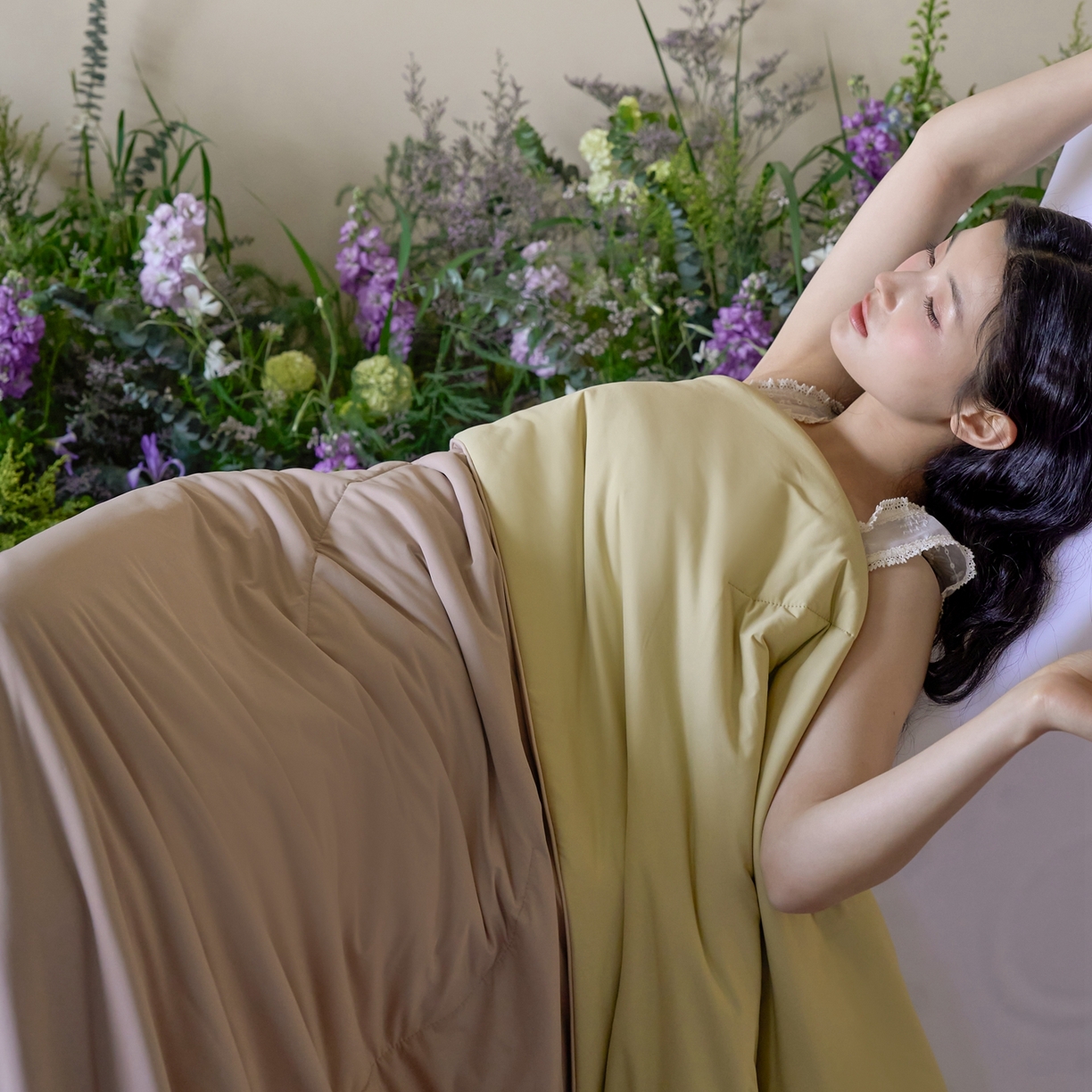 91家纺网 家纺一手货源 找家纺 觅糖家纺 2026新款甜梦薰衣草凉感夏被 摩卡奶咖