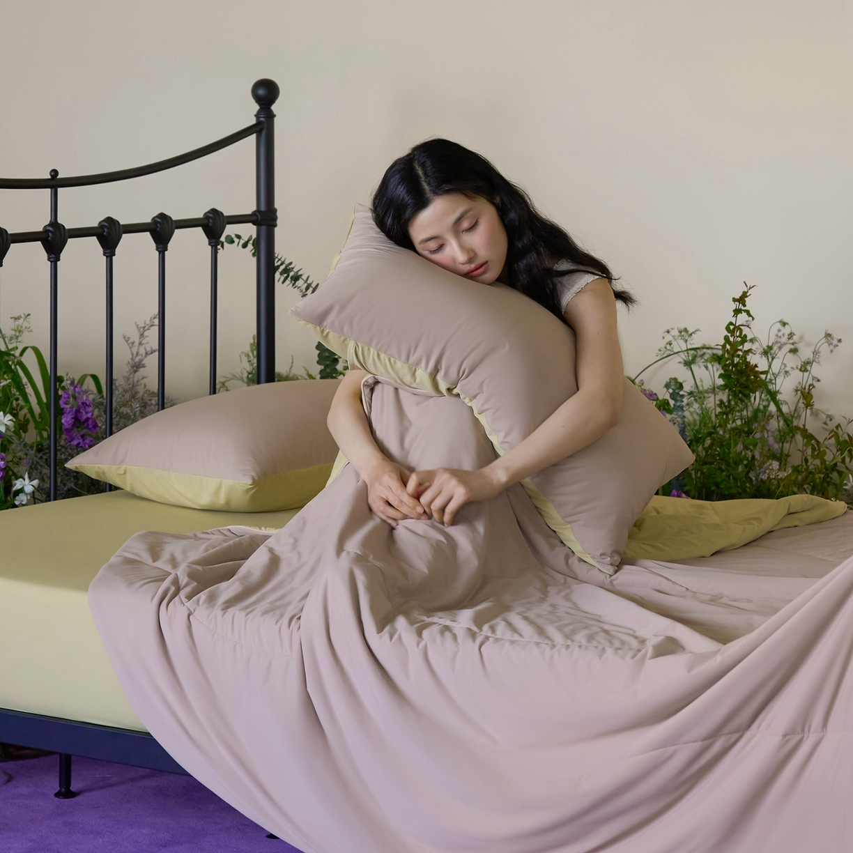 91家纺网 家纺一手货源 找家纺 觅糖家纺 2026新款甜梦薰衣草凉感夏被 摩卡奶咖