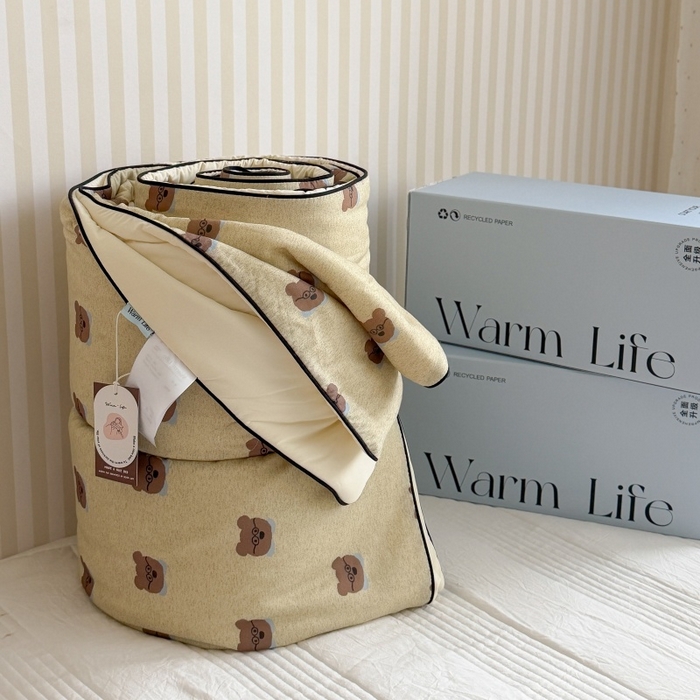 暖生活 2026新款A类“冰纱”母婴级全棉纯棉双层纱夏被夏凉被空调被（礼盒包装） 眼镜熊