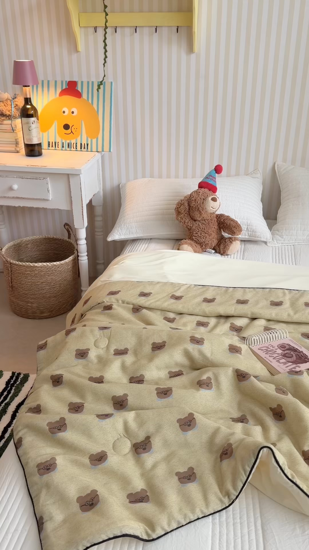 91家纺网 家纺一手货源 找家纺 暖生活 2026新款A类“冰纱”母婴级全棉纯棉双层纱夏被夏凉被空调被（礼盒包装） 眼镜熊