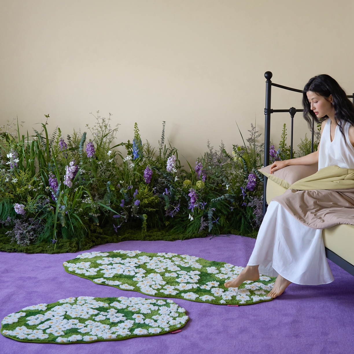 91家纺网 家纺一手货源 找家纺 （总）觅糖家纺 2026新款甜梦薰衣草地毯地垫家居用品