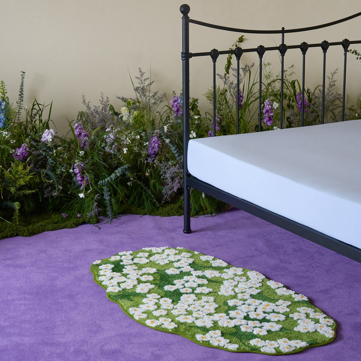 91家纺网 家纺一手货源 找家纺 （总）觅糖家纺 2026新款甜梦薰衣草地毯地垫家居用品