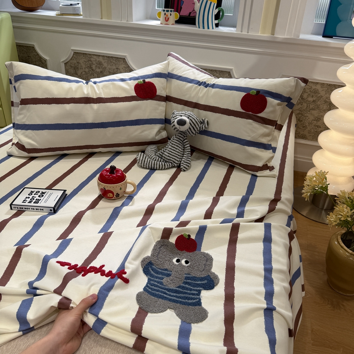 91家纺网 家纺一手货源 找家纺 觅糖家纺 2026新款大版卡通毛巾绣老粗布凉席席子系列 调皮小象