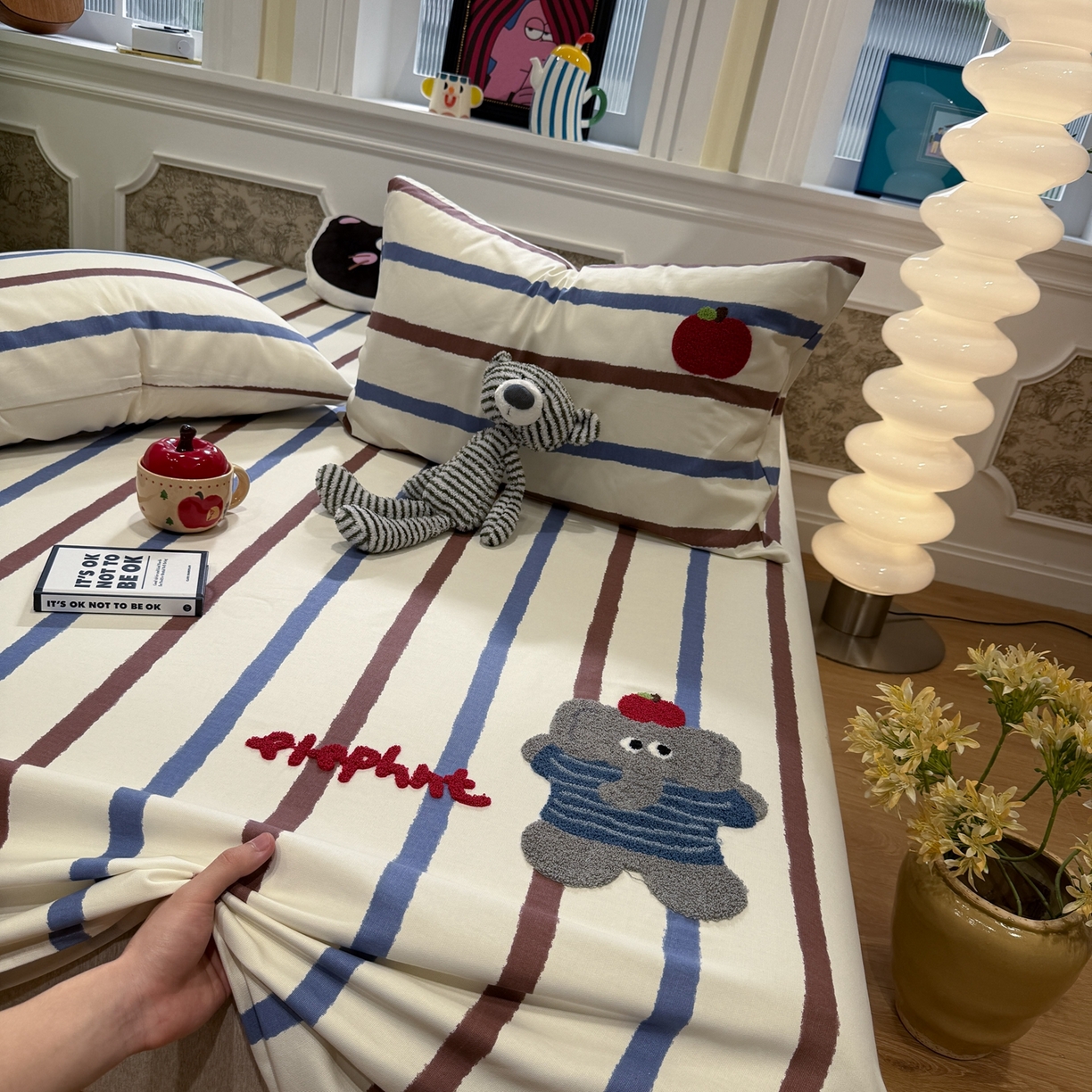 91家纺网 家纺一手货源 找家纺 觅糖家纺 2026新款大版卡通毛巾绣老粗布凉席席子系列 调皮小象