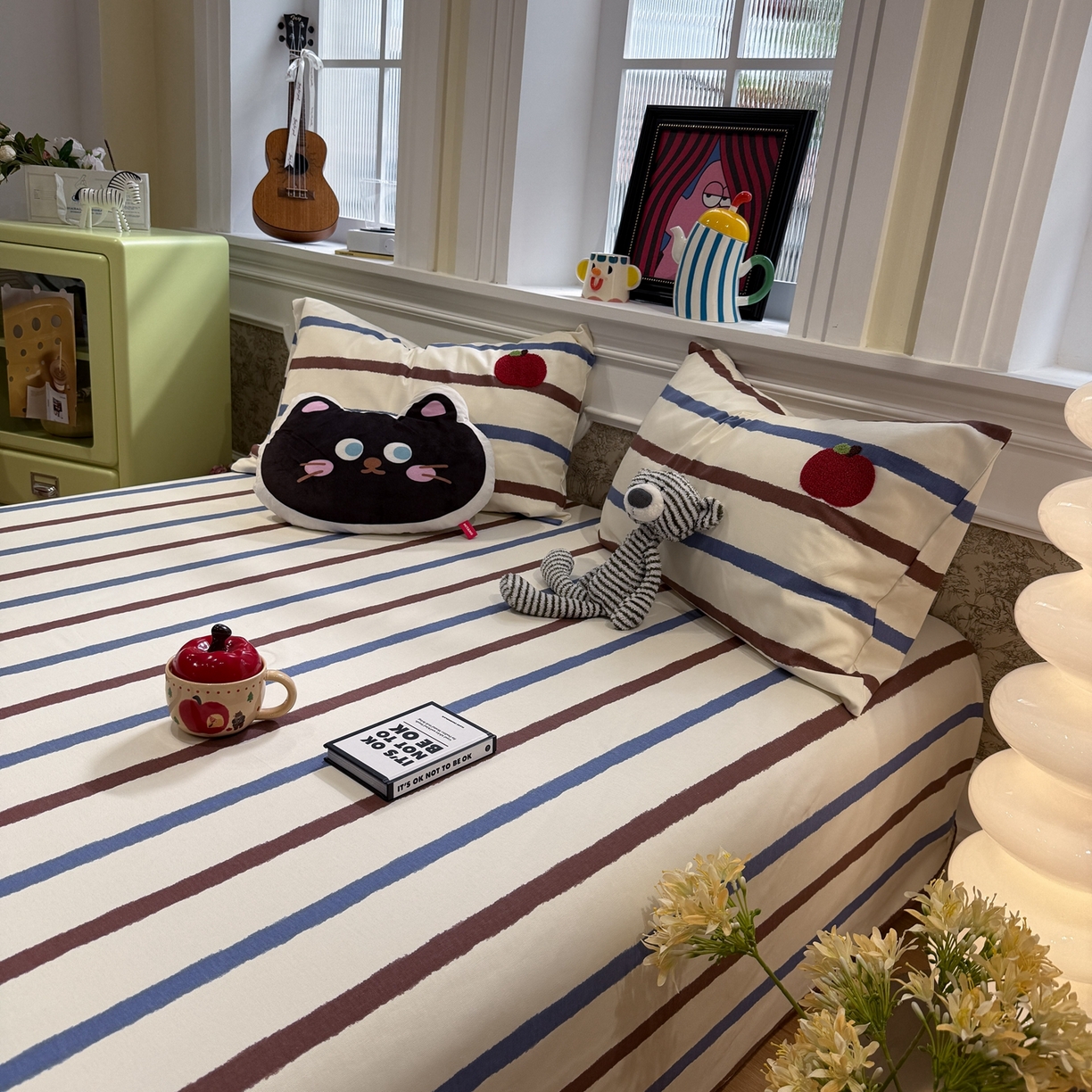 91家纺网 家纺一手货源 找家纺 觅糖家纺 2026新款大版卡通毛巾绣老粗布凉席席子系列 调皮小象