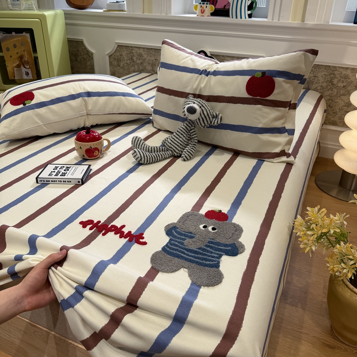 91家纺网 家纺一手货源 找家纺 觅糖家纺 2026新款大版卡通毛巾绣老粗布凉席席子系列 调皮小象