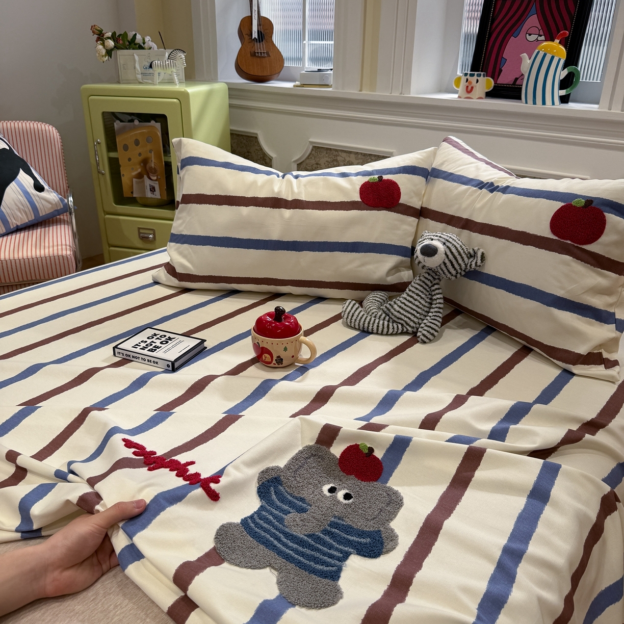 91家纺网 家纺一手货源 找家纺 觅糖家纺 2026新款大版卡通毛巾绣老粗布凉席席子系列 调皮小象