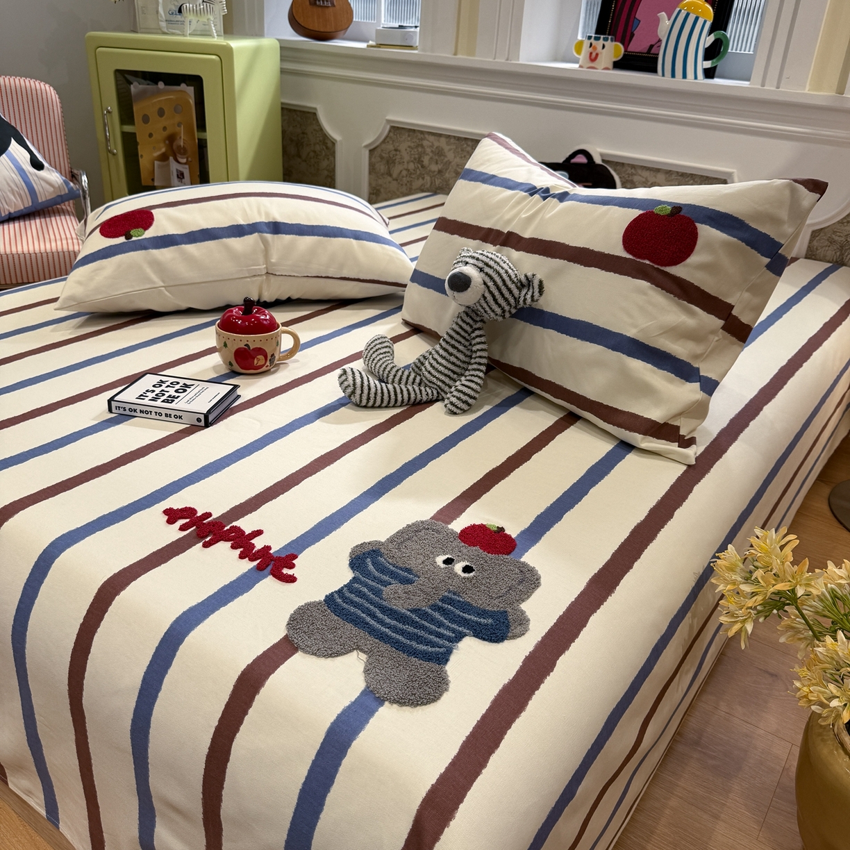 91家纺网 家纺一手货源 找家纺 觅糖家纺 2026新款大版卡通毛巾绣老粗布凉席席子系列 调皮小象