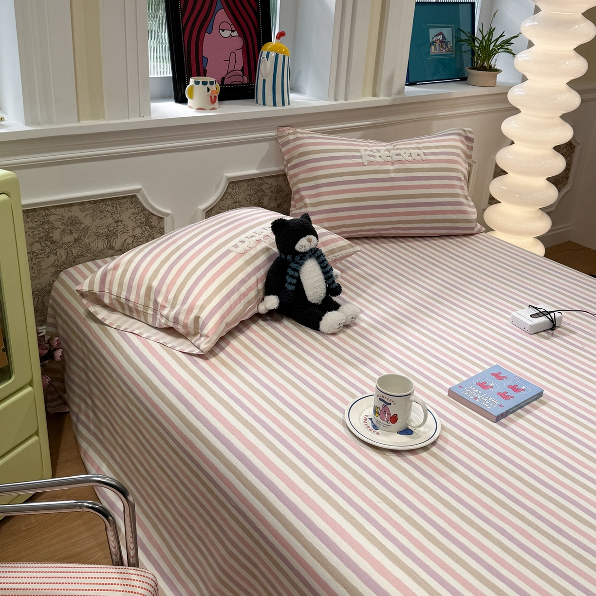 91家纺网 家纺一手货源 找家纺 觅糖家纺 2026新款大版卡通毛巾绣老粗布凉席席子系列 奶牛小猫