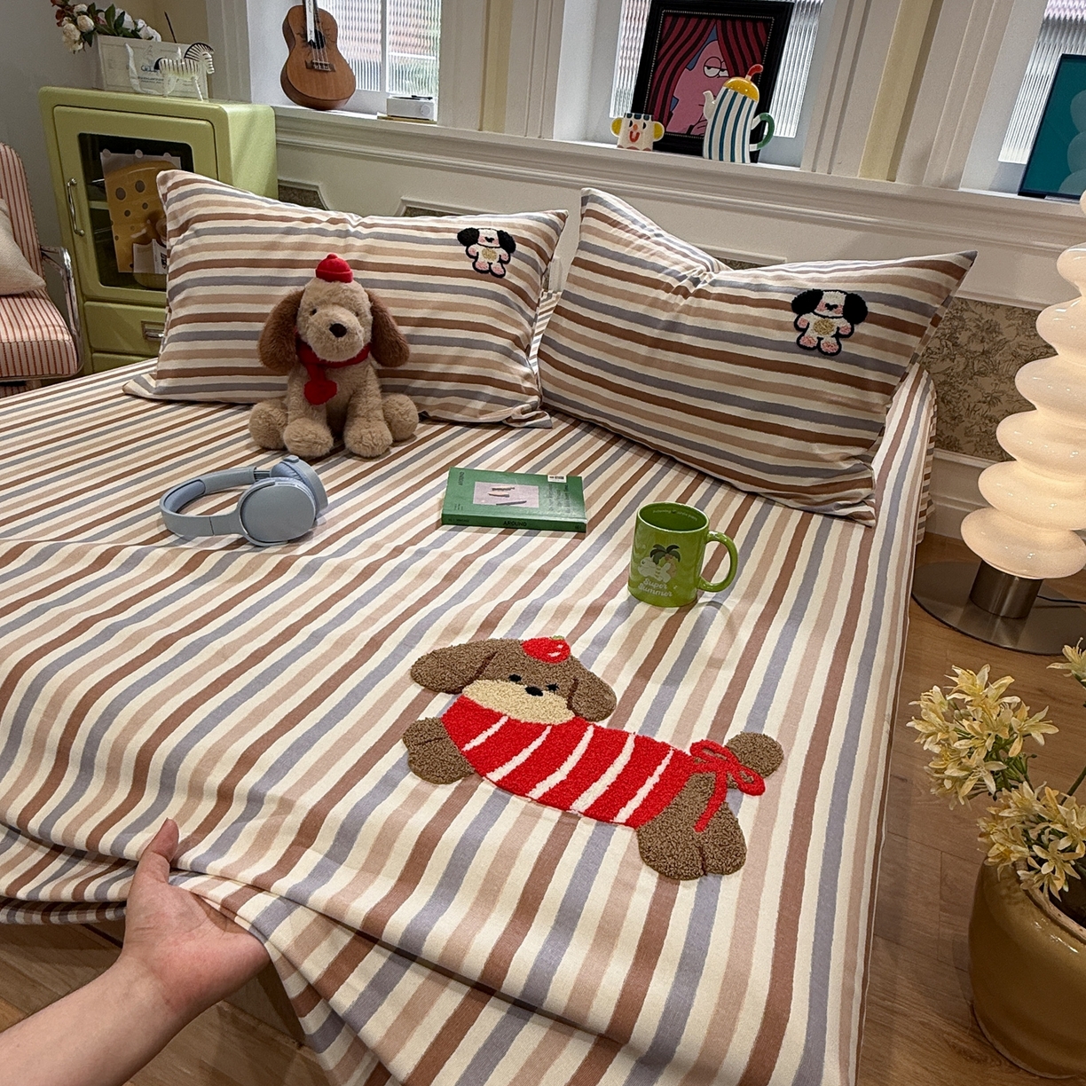 91家纺网 家纺一手货源 找家纺 觅糖家纺 2026新款大版卡通毛巾绣老粗布凉席席子系列 生日聚会