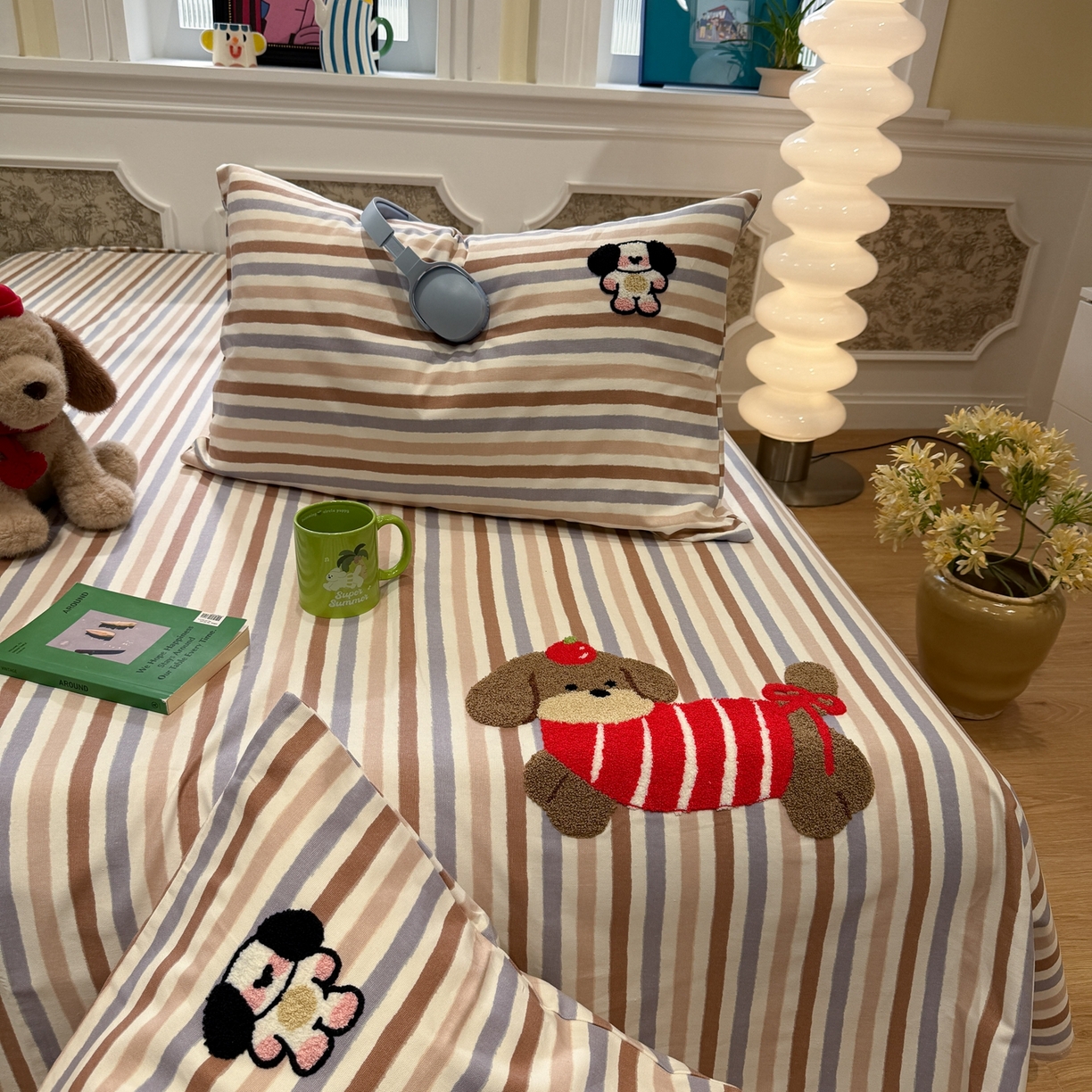 91家纺网 家纺一手货源 找家纺 觅糖家纺 2026新款大版卡通毛巾绣老粗布凉席席子系列 生日聚会