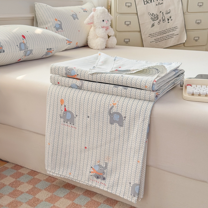 91家纺网 家纺一手货源 找家纺 爱彼家纺 2026新款细沙工艺款亲肤柔软粗布组合系列 元气小象