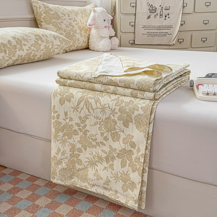 91家纺网 家纺一手货源 找家纺 爱彼家纺 2026新款细沙工艺款亲肤柔软粗布组合系列 叶影