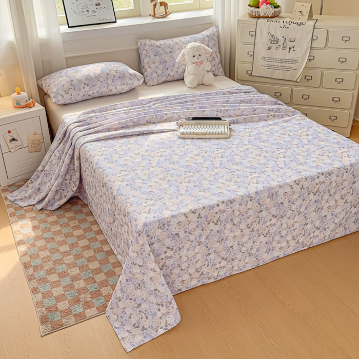 91家纺网 家纺一手货源 找家纺 爱彼家纺 2026新款细沙工艺款亲肤柔软粗布组合系列 紫罗