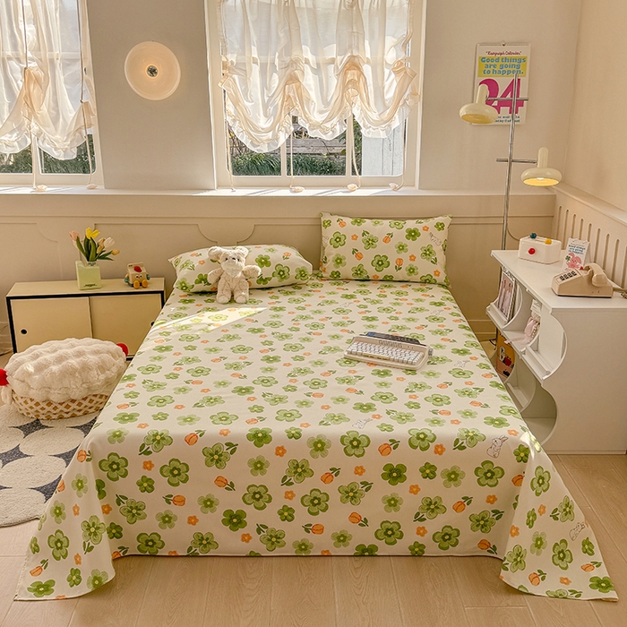 91家纺网 家纺一手货源 找家纺 爱彼家纺 2026新款细沙工艺款亲肤柔软粗布组合系列 绿果花香