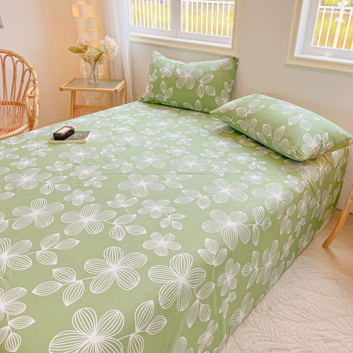 91家纺网 家纺一手货源 找家纺 爱彼家纺 2026新款细沙工艺款亲肤柔软粗布组合系列 花清舞绿