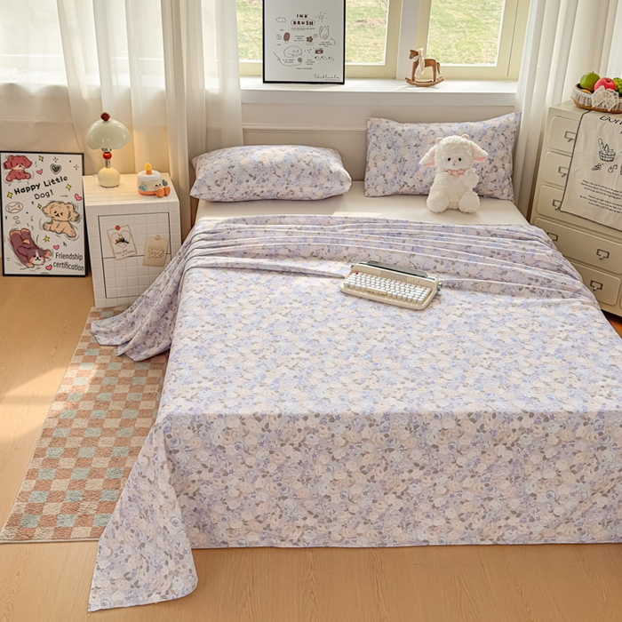 91家纺网 家纺一手货源 找家纺 爱彼家纺 2026新款细沙工艺款亲肤柔软粗布组合系列 紫罗