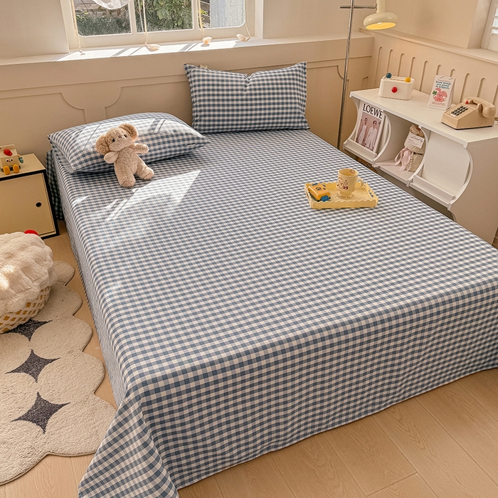 91家纺网 家纺一手货源 找家纺 爱彼家纺 2026新款细沙工艺款亲肤柔软粗布组合系列 暖阳-天蓝格