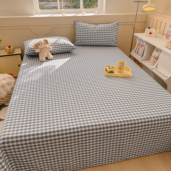 91家纺网 家纺一手货源 找家纺 爱彼家纺 2026新款细沙工艺款亲肤柔软粗布组合系列 暖阳-天蓝格