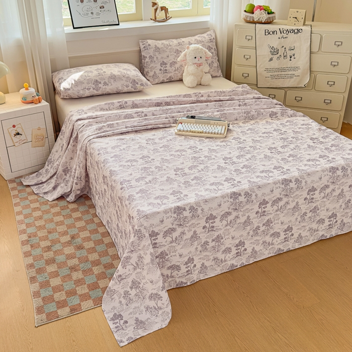 91家纺网 家纺一手货源 找家纺 爱彼家纺 2026新款细沙工艺款亲肤柔软粗布组合系列 素林织棉