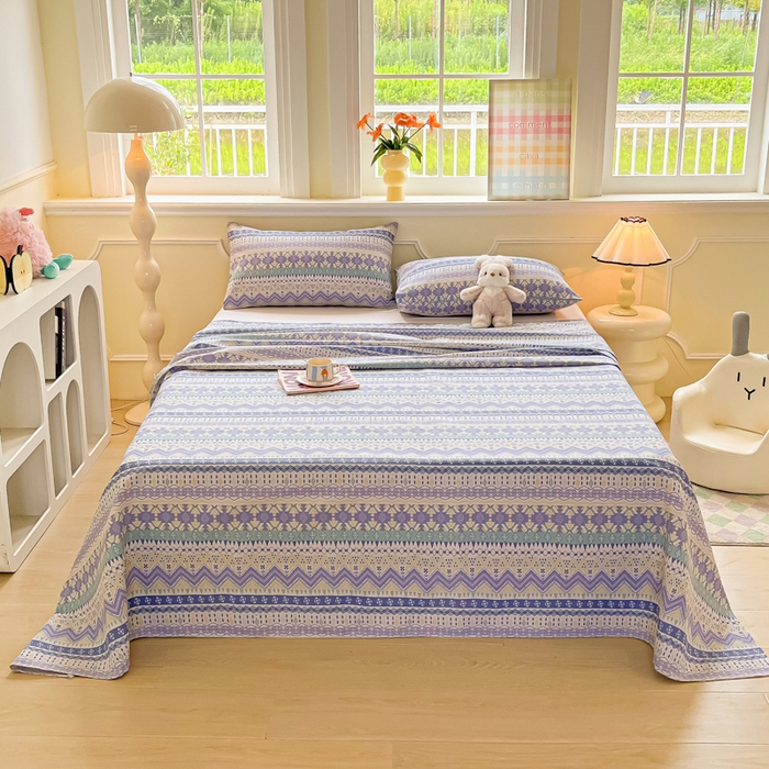 91家纺网 家纺一手货源 找家纺 爱彼家纺 2026新款细沙工艺款亲肤柔软粗布组合系列 向往米兰条