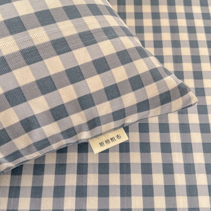 91家纺网 家纺一手货源 找家纺 爱彼家纺 2026新款细沙工艺款亲肤柔软粗布组合系列 暖阳-天蓝格