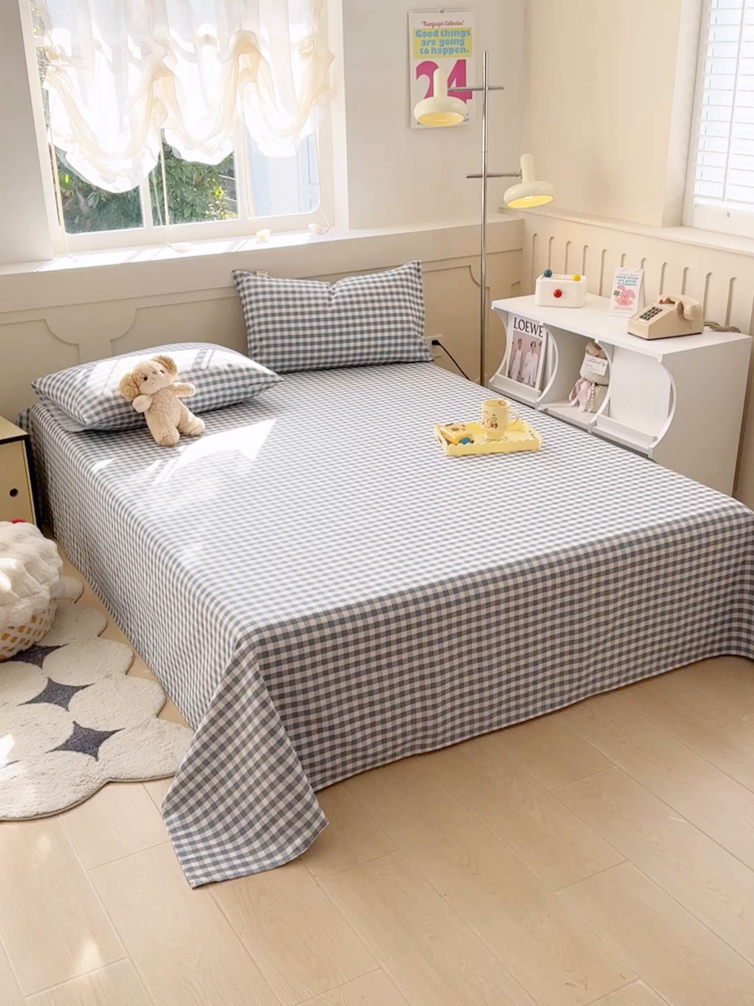 91家纺网 家纺一手货源 找家纺 爱彼家纺 2026新款细沙工艺款亲肤柔软粗布组合系列 暖阳-天蓝格