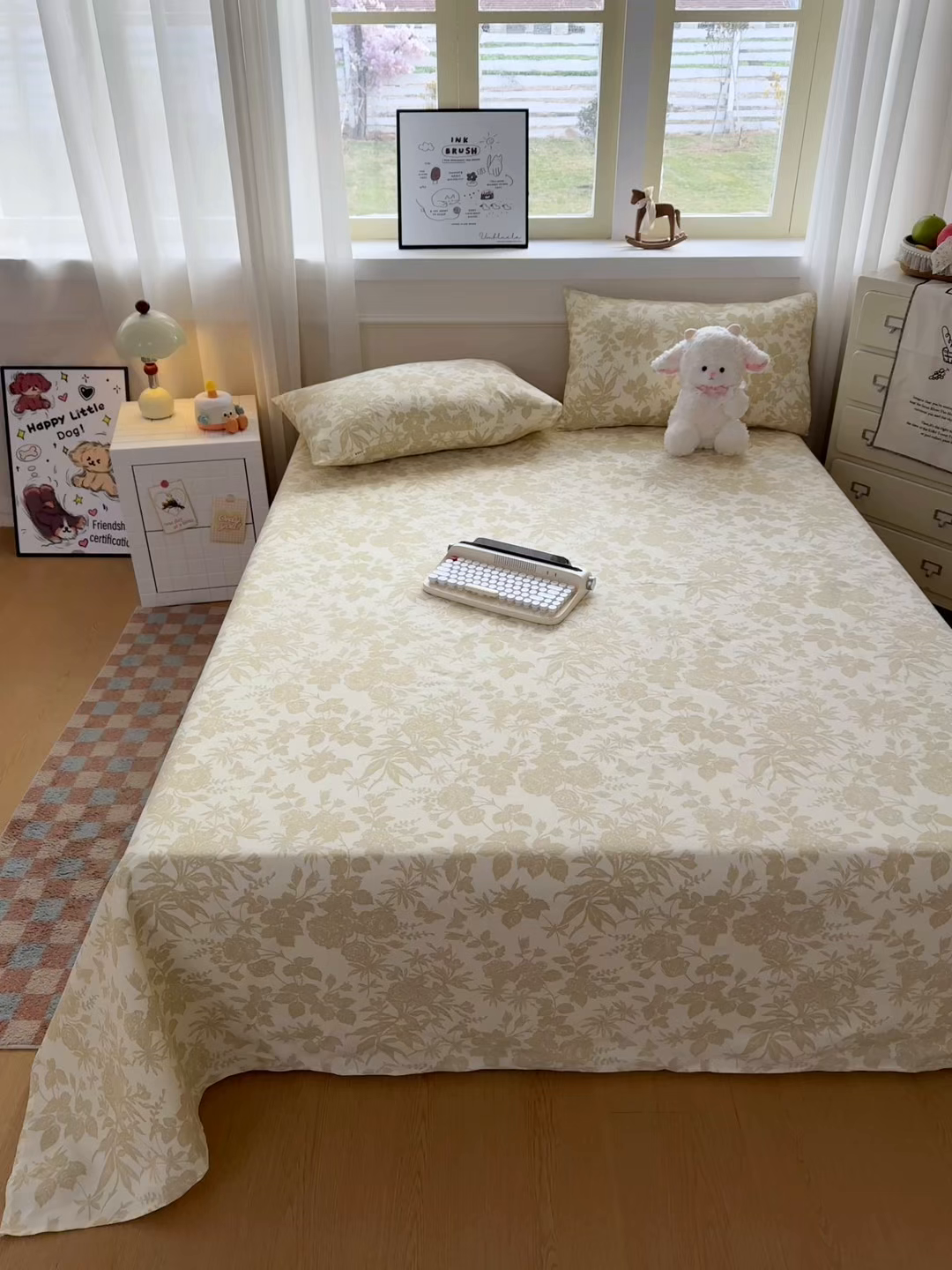 91家纺网 家纺一手货源 找家纺 爱彼家纺 2026新款细沙工艺款亲肤柔软粗布组合系列 叶影