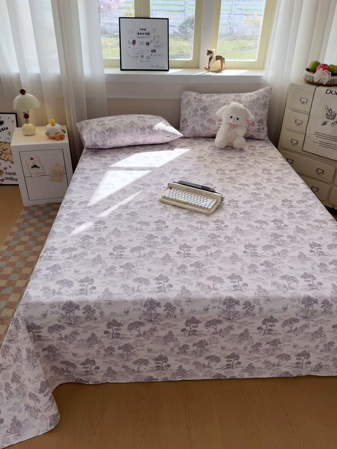 91家纺网 家纺一手货源 找家纺 爱彼家纺 2026新款细沙工艺款亲肤柔软粗布组合系列 青花江水