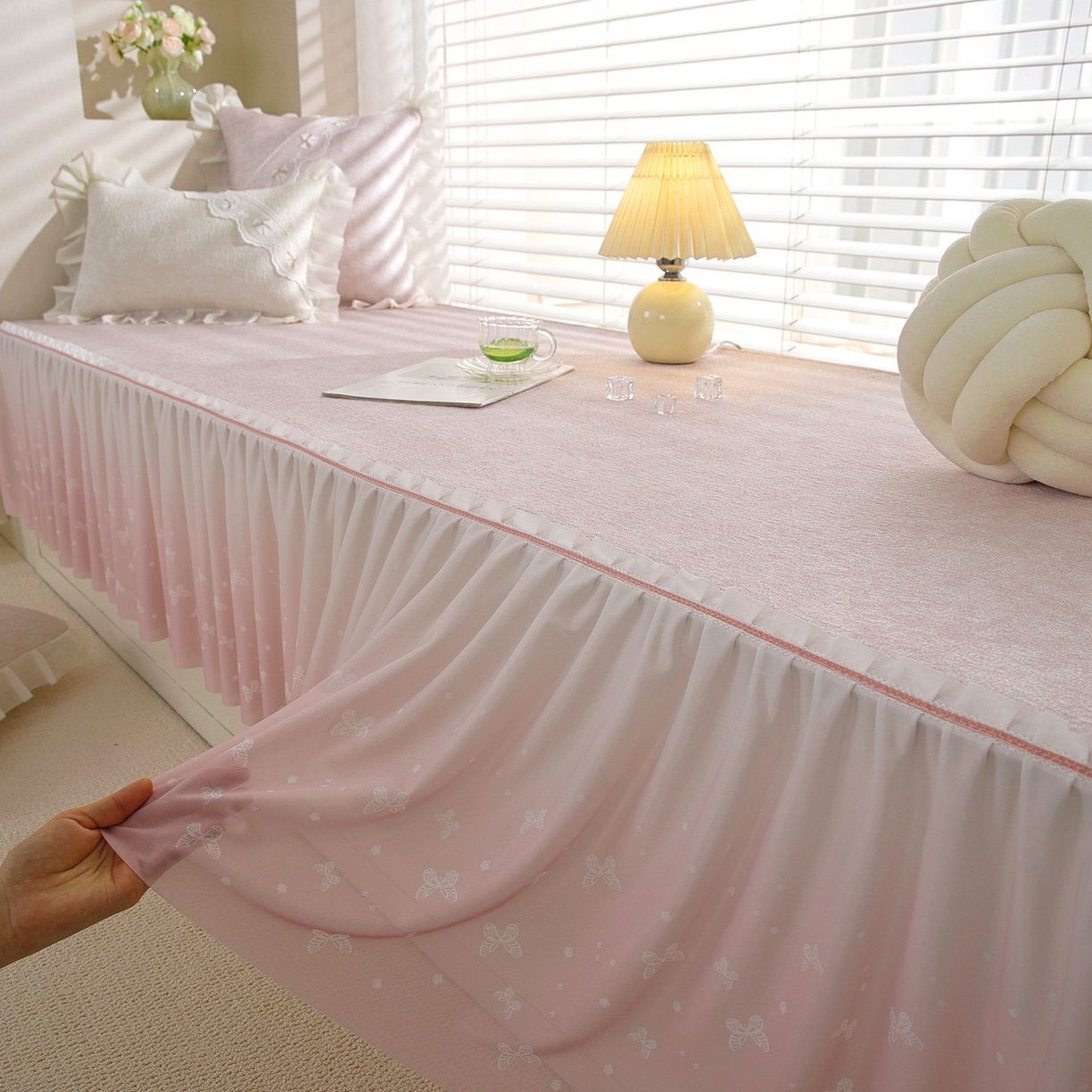 91家纺网 家纺一手货源 找家纺 （总）共鸣沙发垫 2026新款冰豆豆素雅飘窗垫系列