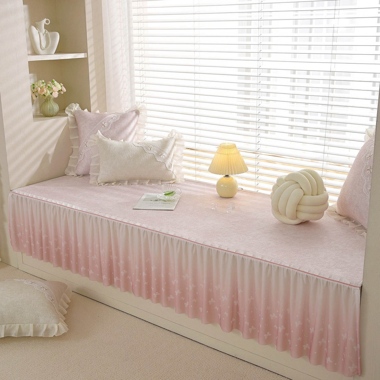 91家纺网 家纺一手货源 找家纺 （总）共鸣沙发垫 2026新款冰豆豆素雅飘窗垫系列