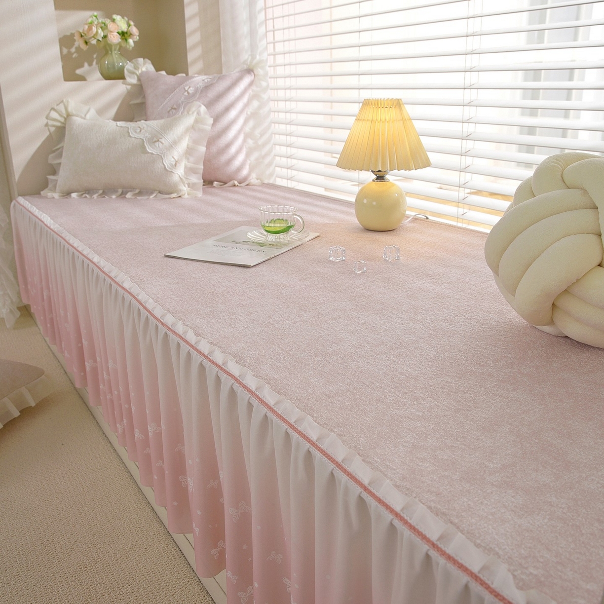 91家纺网 家纺一手货源 找家纺 （总）共鸣沙发垫 2026新款冰豆豆素雅飘窗垫系列