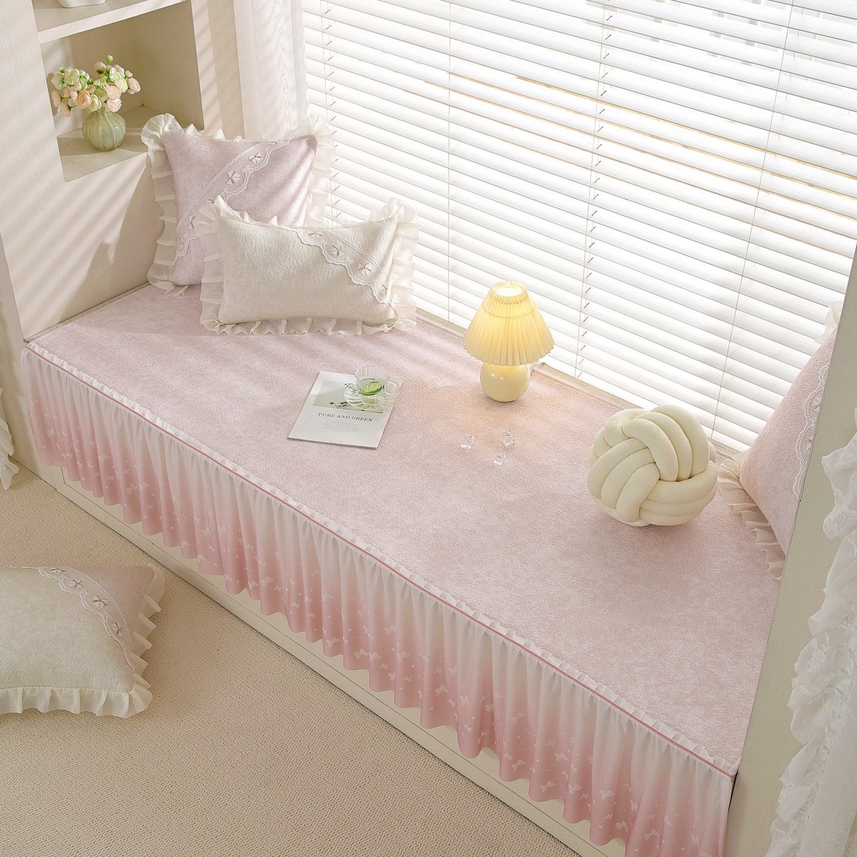 91家纺网 家纺一手货源 找家纺 （总）共鸣沙发垫 2026新款冰豆豆素雅飘窗垫系列