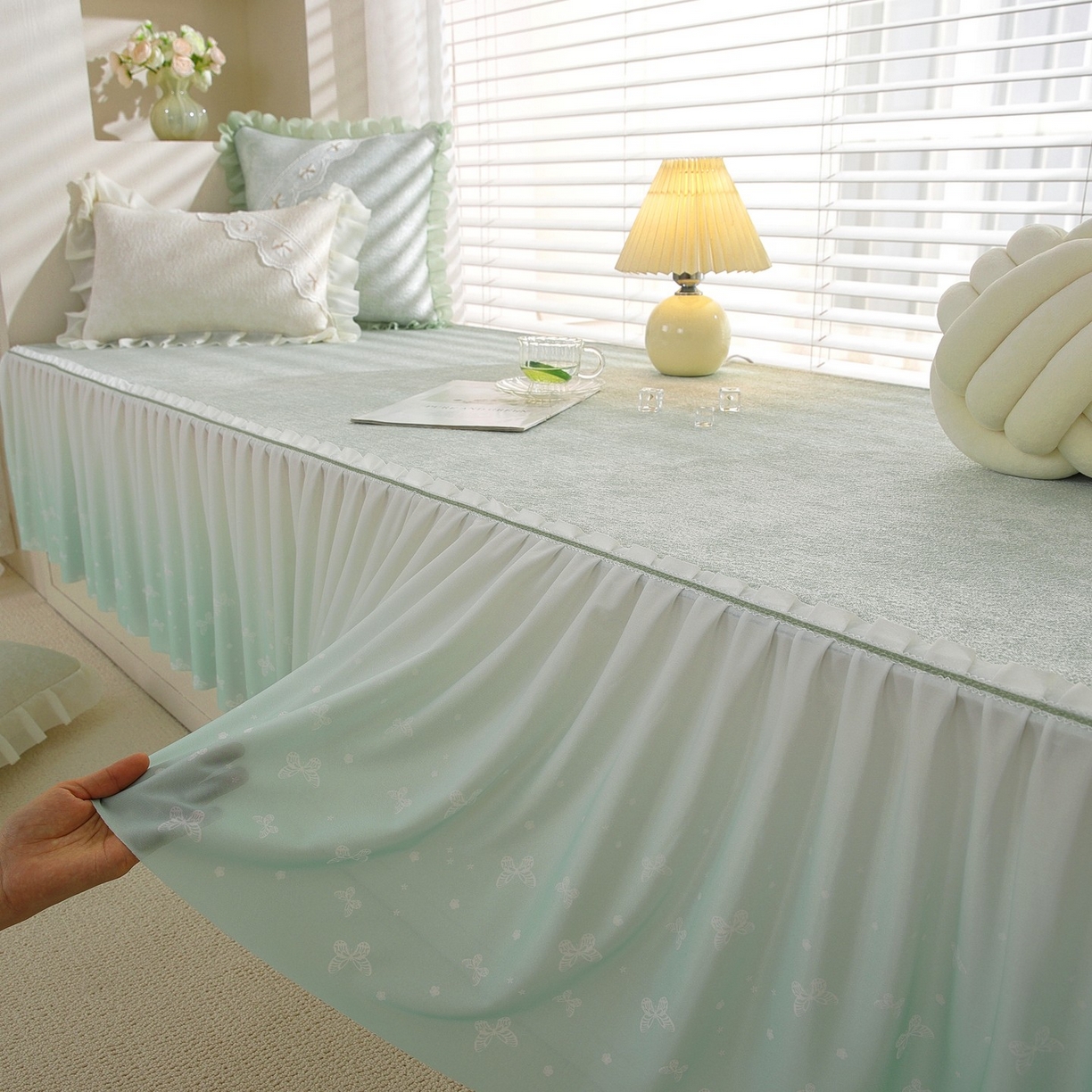 91家纺网 家纺一手货源 找家纺 （总）共鸣沙发垫 2026新款冰豆豆素雅飘窗垫系列