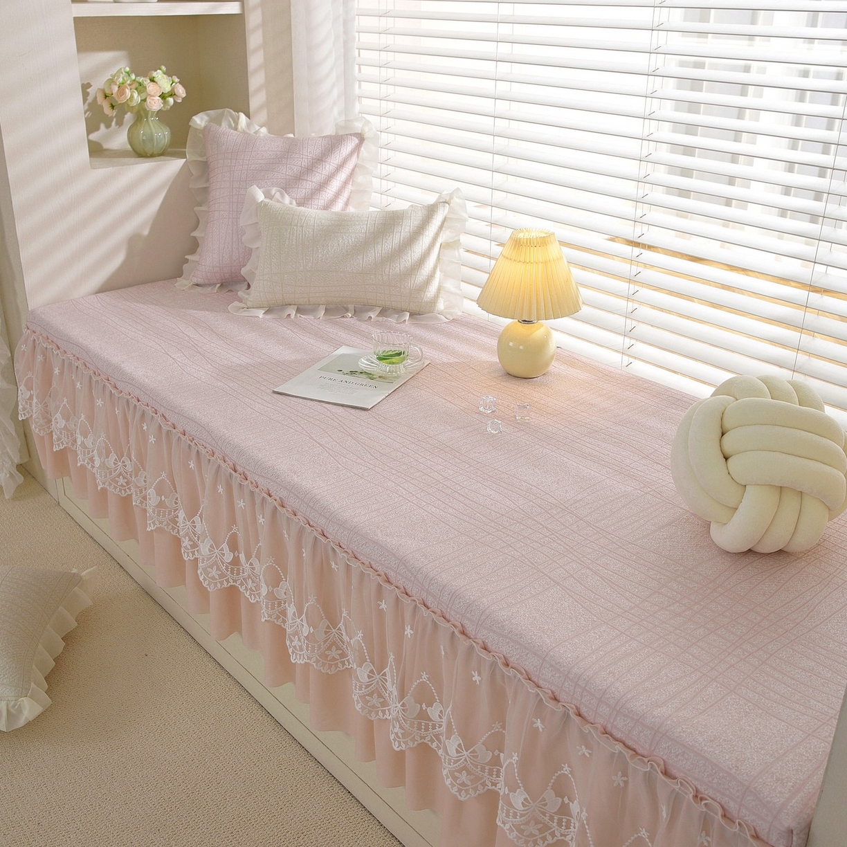 91家纺网 家纺一手货源 找家纺 （总）共鸣沙发垫 2026新款冰豆豆条纹5厘米海绵飘窗垫系列