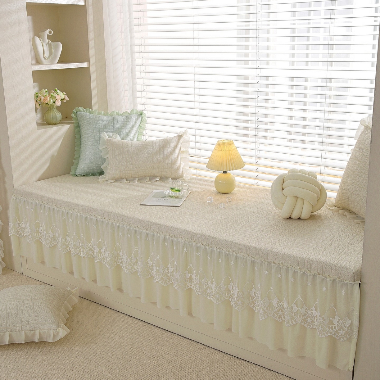 共鸣沙发垫 2026新款冰豆豆条纹5厘米海绵飘窗垫系列 冰豆条纹米黄