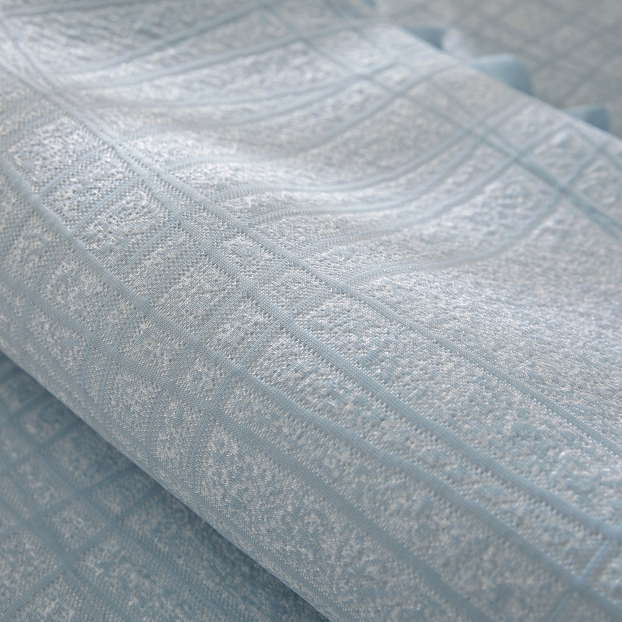 91家纺网 家纺一手货源 找家纺 共鸣沙发垫 2026新款冰豆豆条纹5厘米海绵飘窗垫系列 冰豆条纹蓝色