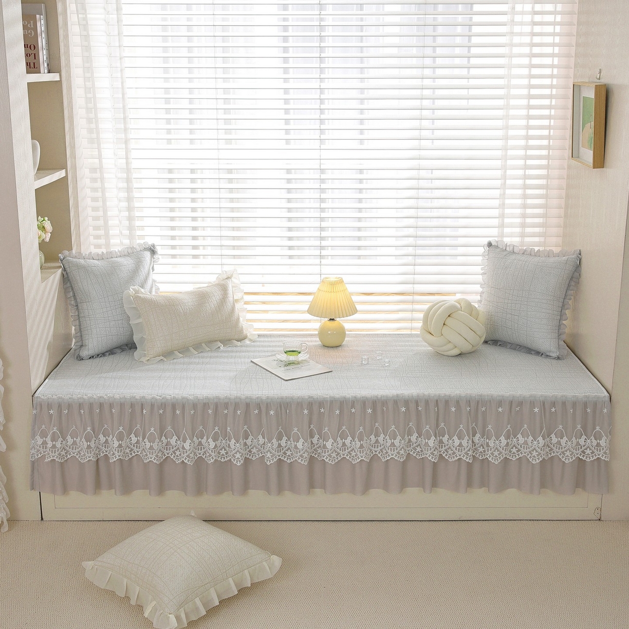 91家纺网 家纺一手货源 找家纺 （总）共鸣沙发垫 2026新款冰豆条纹飘窗垫系列