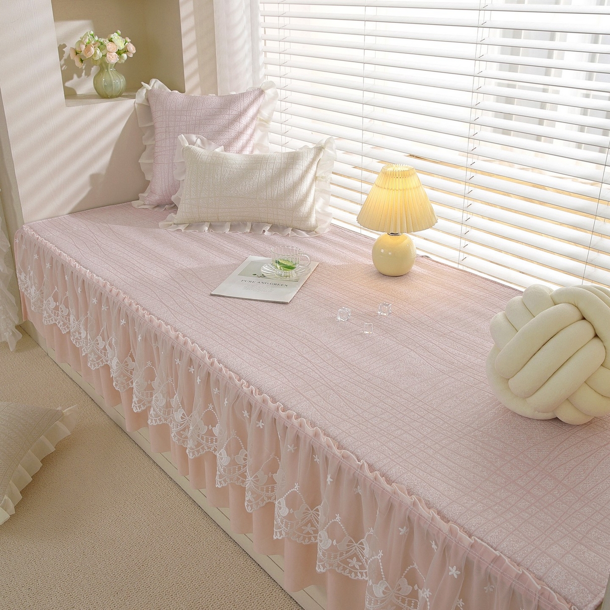 91家纺网 家纺一手货源 找家纺 （总）共鸣沙发垫 2026新款冰豆条纹飘窗垫系列