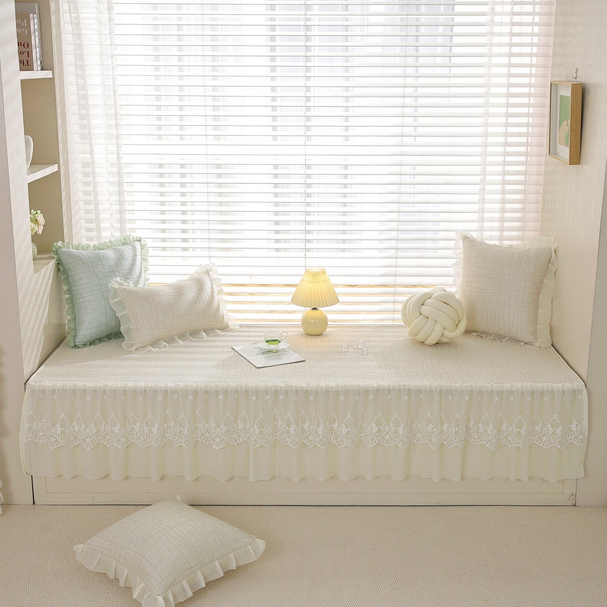 共鸣沙发垫 2026新款冰豆条纹飘窗垫系列 冰豆条纹米黄