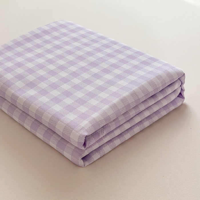 91家纺网 家纺一手货源 找家纺 爱彼家纺 2026新款热卖系列老粗布床单床单三件套凉席 格子紫