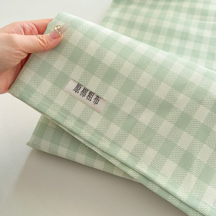 91家纺网 家纺一手货源 找家纺 爱彼家纺 2026新款热卖系列老粗布床单床单三件套凉席 格子绿