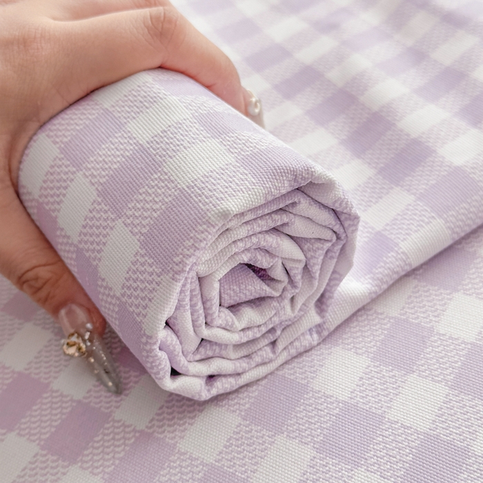 91家纺网 家纺一手货源 找家纺 爱彼家纺 2026新款热卖系列老粗布床单床单三件套凉席 格子紫