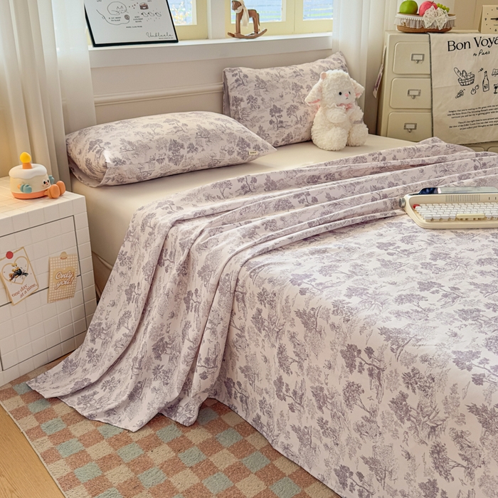 91家纺网 家纺一手货源 找家纺 爱彼家纺 2026新款热卖系列老粗布床单床单三件套凉席 素林织棉