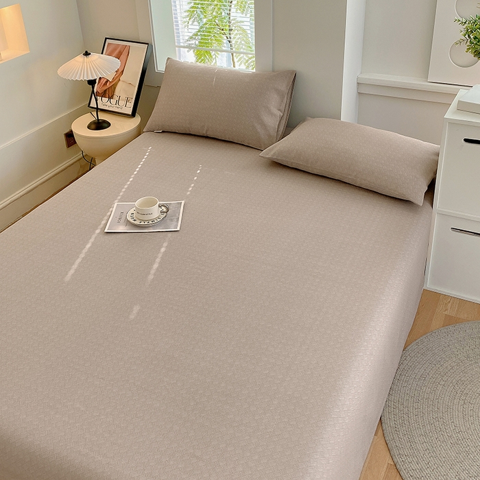 91家纺网 家纺一手货源 找家纺 爱彼家纺 2026新款热卖系列老粗布床单床单三件套凉席 卡其