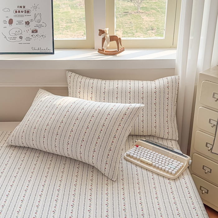 91家纺网 家纺一手货源 找家纺 爱彼家纺 2026新款热卖系列老粗布床单床单三件套凉席 花条