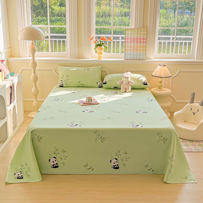 91家纺网 家纺一手货源 找家纺 爱彼家纺 2026新款热卖系列老粗布床单床单三件套凉席 竹小熊