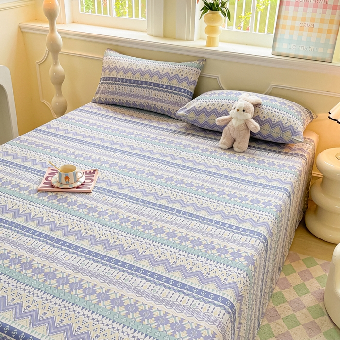 91家纺网 家纺一手货源 找家纺 爱彼家纺 2026新款热卖系列老粗布床单床单三件套凉席 向往米兰条