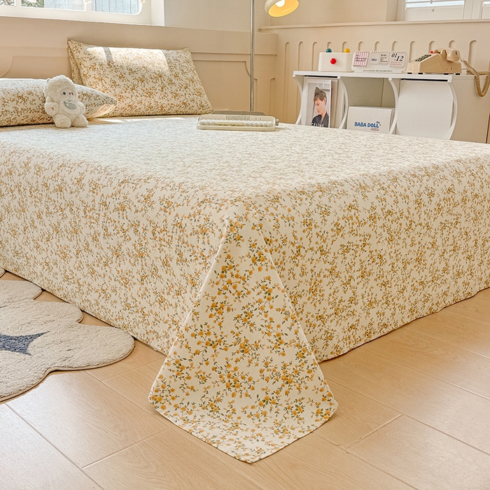 91家纺网 家纺一手货源 找家纺 爱彼家纺 2026新款热卖系列老粗布床单床单三件套凉席 锦绣花舞